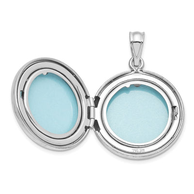 Sterling Silver Rhodium-plated Celtic Knots Round Locket