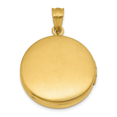 Sterling Silver Gold-plated Polished Front/Brushed Back Celtic Trinity Round Locket