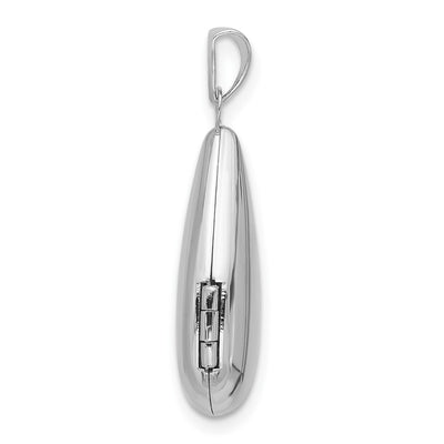 Sterling Silver Rhodium-pltd Polished Teardrop Shaped Locket