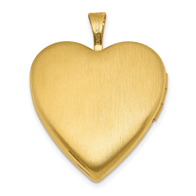 Sterling Silver Gold-plated Polished Front/Brushed Back Pink Angel Resin Cameo Heart Locket