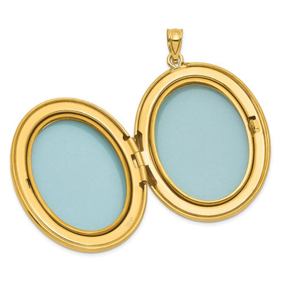 Sterling Silver Gold-plated Polished Front/Brushed Back Fleur De Lis Oval Locket