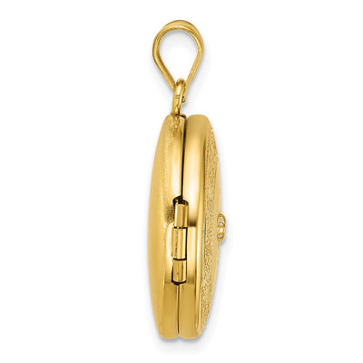 Sterling Silver Gold-plated Polished Front/Brushed Back 1/20 carat Diamond with Celtic Knot Border Round Locket