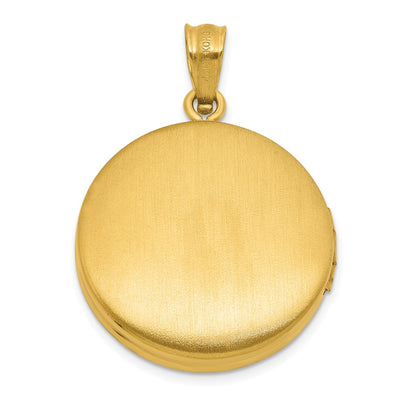 Sterling Silver Gold-plated Polished Front/Brushed Back 1/20 carat Diamond with Celtic Knot Border Round Locket