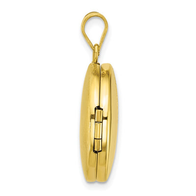 Sterling Silver Gold-plated Polished Front/Brushed Back Paw Print Round Locket