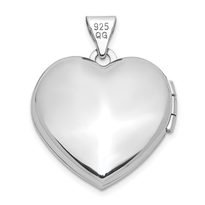 Sterling Silver Rhodium-plated Pink Preciosa Crystal Heart Locket