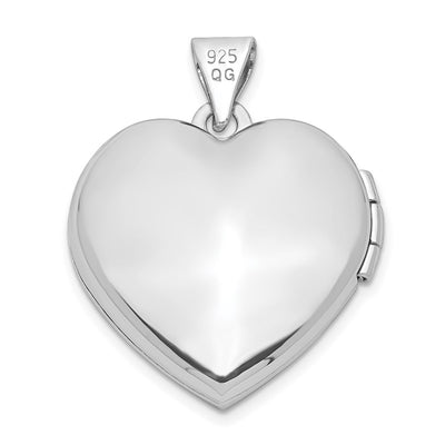 Sterling Silver Rhodium-plated Preciosa Crystal Heart Locket