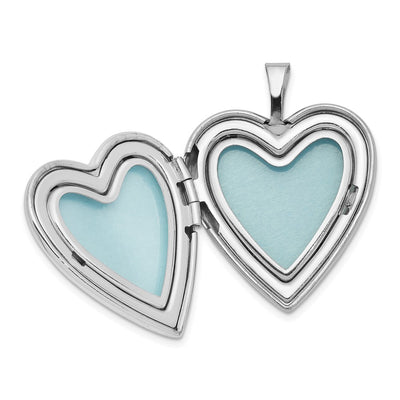 Sterling Silver Rhodium-plated Mom Diamond Heart Locket Necklace
