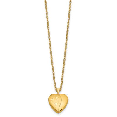 1/20 Gold Filled Satin and Polished Heart Locket Necklace