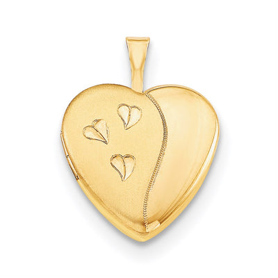 1/20 Gold Filled Satin and Polished Heart Locket Necklace