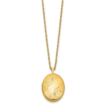 1/20 Gold Filled Swirled Oval Locket Necklace