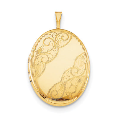 1/20 Gold Filled Swirled Oval Locket Necklace