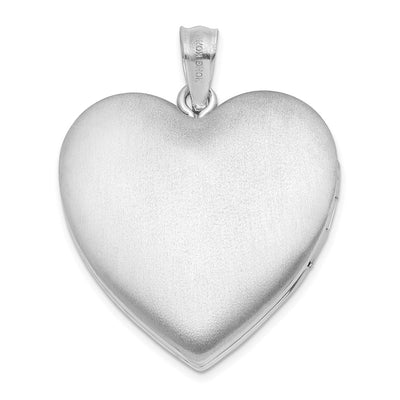 Sterling Silver Rhodium-plated Plain Heart Locket