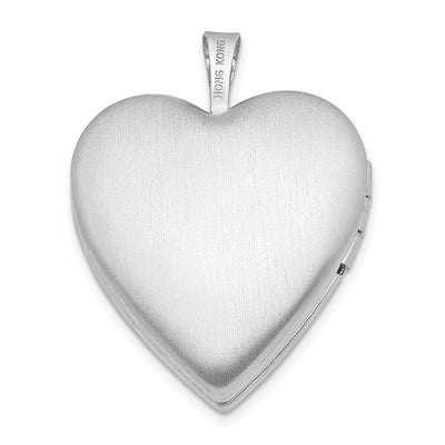 Sterling Silver Rhodium-plated Footprints Heart Locket