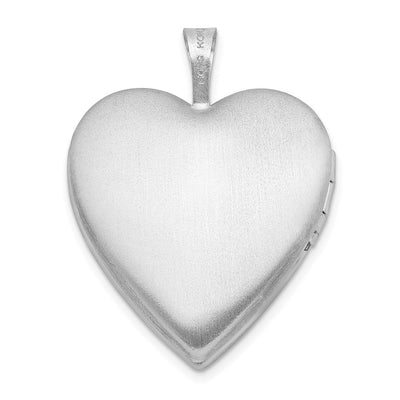 Sterling Silver Rhodium-plated Floral Border Heart Locket