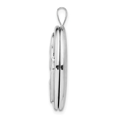 Sterling Silver Rhodium-plated Mother and Baby Oval Locket