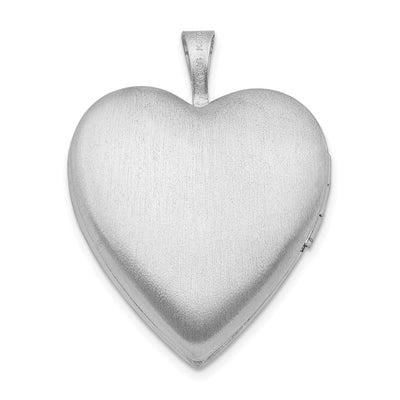 Sterling Silver Rhodium-plated with Diamond Star Heart Locket