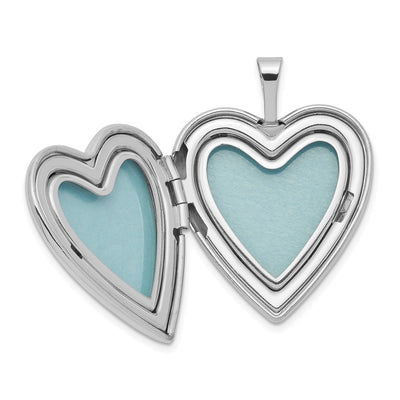 Sterling Silver Rhodium-plated Hands Heart Locket