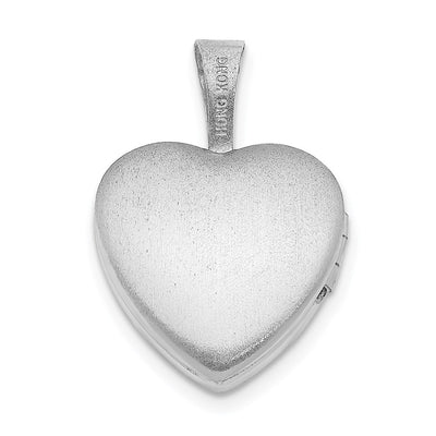 Sterling Silver Rhodium-plated Polished Heart Locket