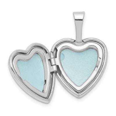 Sterling Silver Rhodium-plated Polished Heart Locket