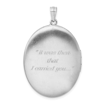 Sterling Silver Rhodium-plated & Diamond Footprints Oval Locket