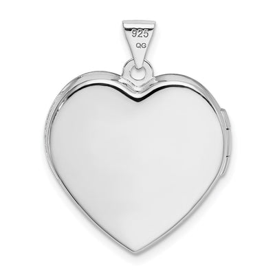 Sterling Silver Rhodium & Gold-plated I Love You Heart Locket