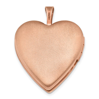 Sterling Silver Rose Gold-plated Double Hearts Heart Locket