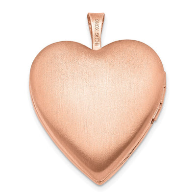 Sterling Silver Rose Gold-plated Polished Swirl Heart Locket