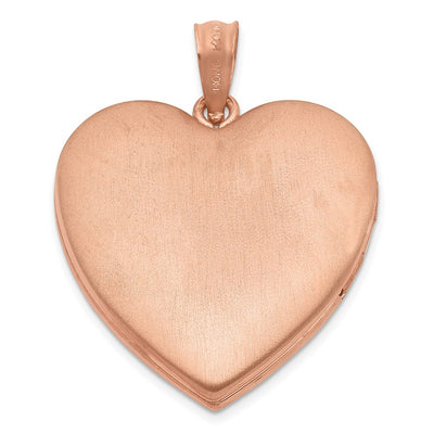 Sterling Silver Rose Gold-plated Swirl Design Heart Locket