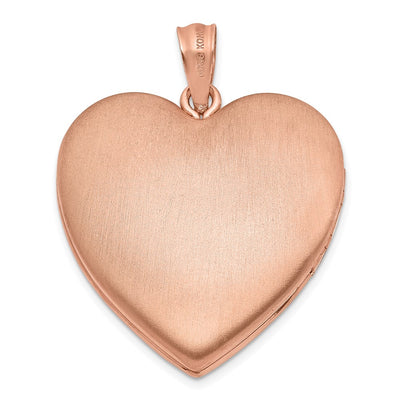 Sterling Silver Rose Gold-plated Scrolled Heart Family Locket