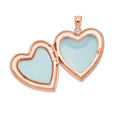 Sterling Silver Rose Gold-plated Scrolled Heart Family Locket