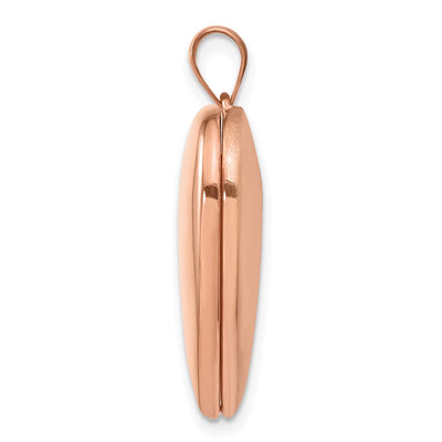 Sterling Silver Rose Gold-plated Plain Heart Locket