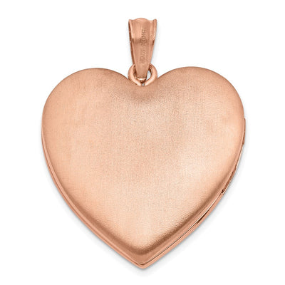 Sterling Silver Rose Gold-plated Plain Heart Locket