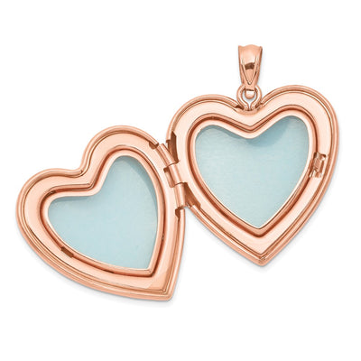Sterling Silver Rose Gold-plated Plain Heart Locket