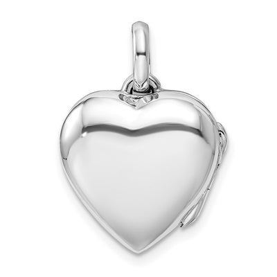 Sterling Silver Antiqued Filigree Top Polished Back Heart Locket