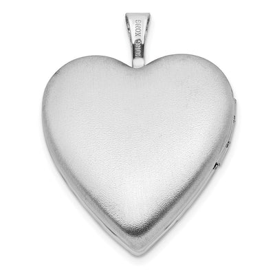 Sterling Silver Rhod-pltd Pink Resin Rose Cameo Heart Locket