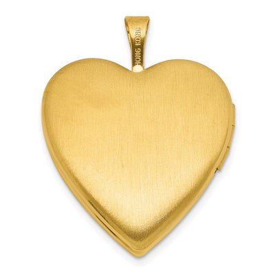 Sterling Silver Gold-plated Polished Front/Brushed Back Pink Rose Resin Cameo Heart Locket