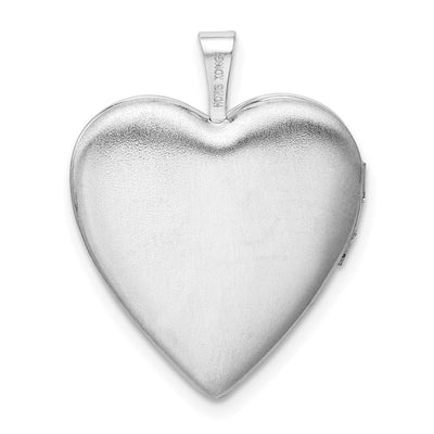 Sterling Silver Rhod-pltd LOVE TO THE MOON Diamond Heart Locket