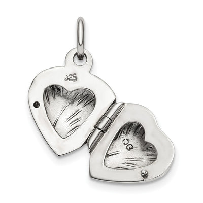 Sterling Silver Heart Locket, 18.5 x 12.6mm