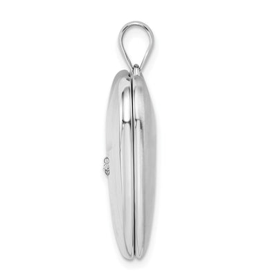 Sterling Silver Rhod-plated w/ Diamond Star Ash Holder Heart Locket