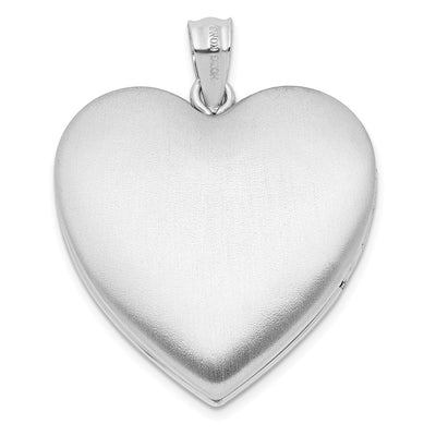 Sterling Silver Rhodium-plated D/C Footprints Ash Holder Heart Locket
