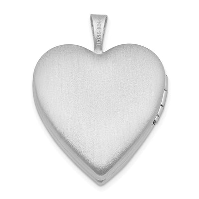 Sterling Silver Rhod-pltd Satin/Polished Heart w/Wings Heart Locket