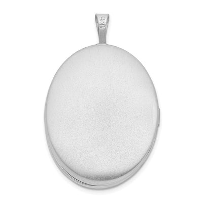 Sterling Silver Platinum-plated Oval Tree Locket