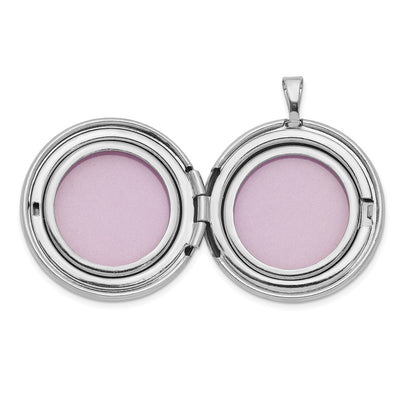 Sterling Silver Platinum-plated Tree Design Round Locket