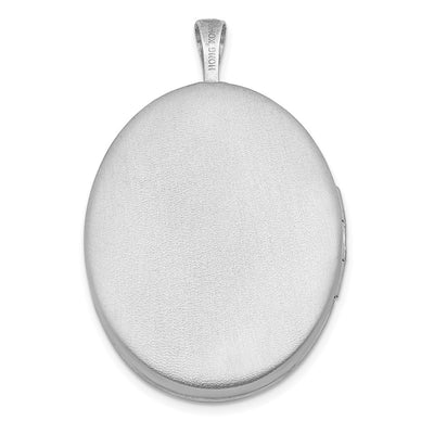 Sterling Silver RH Satin/Polished Enameled Roses Mom Oval Locket