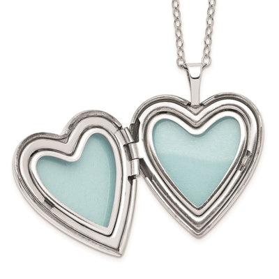 Diamond Fascination Diamond Mystique Sterling Silver Platinum-plated Diamond Double Heart Locket Necklace
