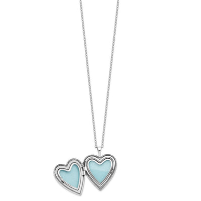 Diamond Fascination Diamond Mystique Sterling Silver Platinum-plated Diamond Double Heart Locket Necklace