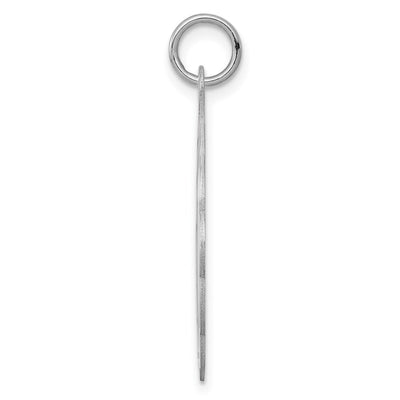 Sterling Silver Rhodium-plated Engraveable Girl Disc Charm, 29 x 23mm
