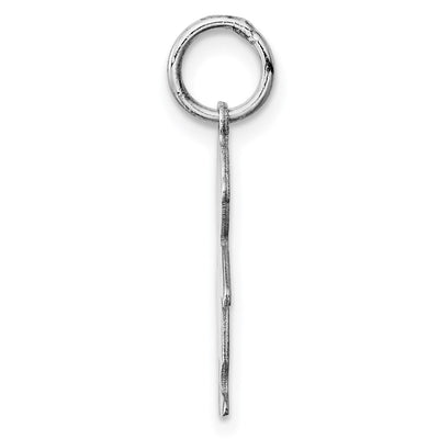 Sterling Silver Rhod-plated Eng. Boy Polished Front/Back Disc Charm, 21 x 10mm
