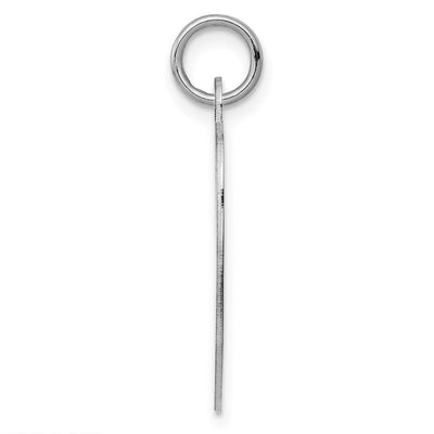 Sterling Silver Rhodium-plated Engraveable Boy Disc Charm, 24 x 17mm