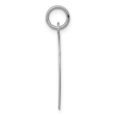 Sterling Silver Rhodium-plated Engraveable Girl Disc Charm, 24 x 17mm